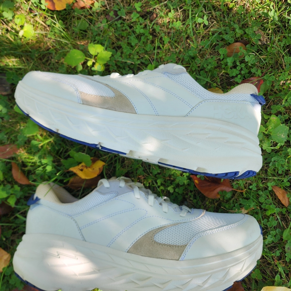Size 11.5 - Men's HOKA One One Bondi L Leatger Sneakers - Picture 8 of 11